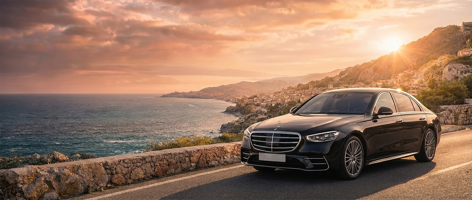 Premium private transfer from Catania airport — luxury chauffeur service in Sicily